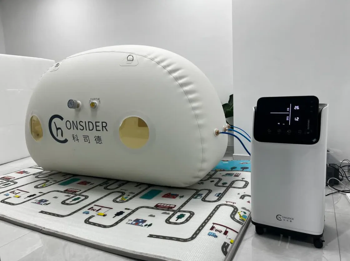CONSIDER soft hyperbaric chamber and control unit installed at a customer site
